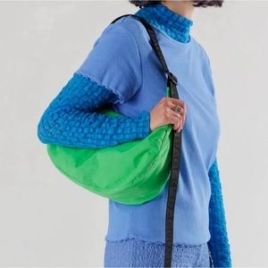 BAGGU Nylon Crescent Crossbody Bag Medium, Aloe (Green)